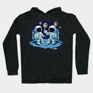 Astronauts drinking coffee in space Hoodie